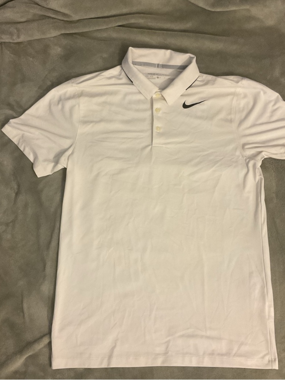 Nike Men’s White Polo with Black Swoosh